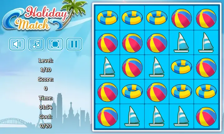 Snimak ekrana iz igre Holiday Match