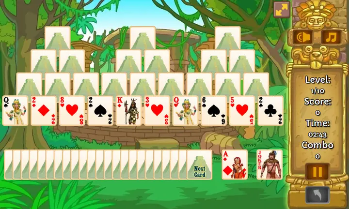 Snimak ekrana iz igre Inca Pyramid Solitaire