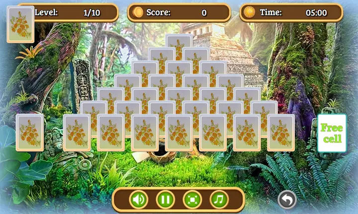 Snimak ekrana iz igre Jungle Pyramid Solitaire