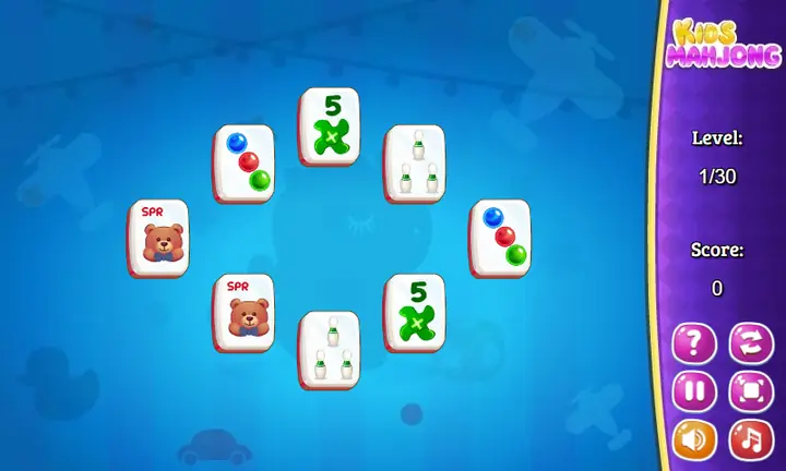 Snimak ekrana iz igre Kids Mahjong