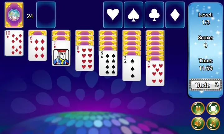 Snimak ekrana iz igre Klondike Solitaire