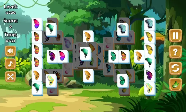 Snimak ekrana iz igre Mahjong: Butterfly Garden