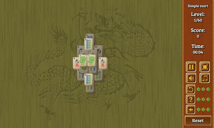Snimak ekrana iz igre Mahjong Classic
