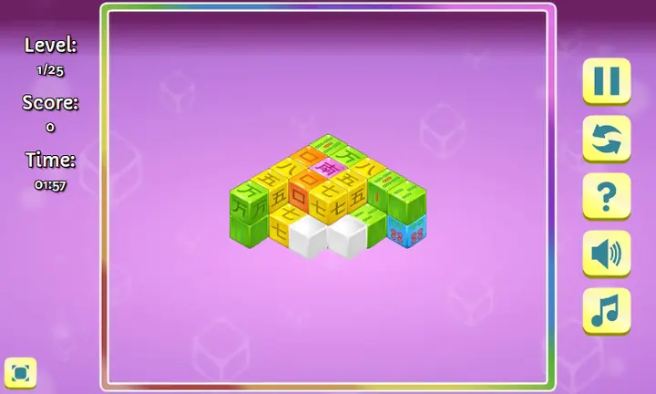 Snimak ekrana iz igre Mahjong Cubes