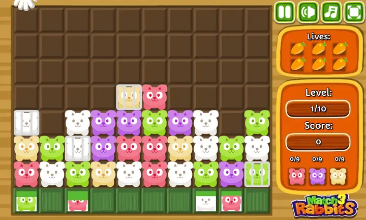 Snimak ekrana iz igre Match 3 Rabbits