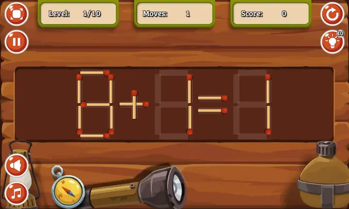 Snimak ekrana iz igre Matchstick Math Puzzle