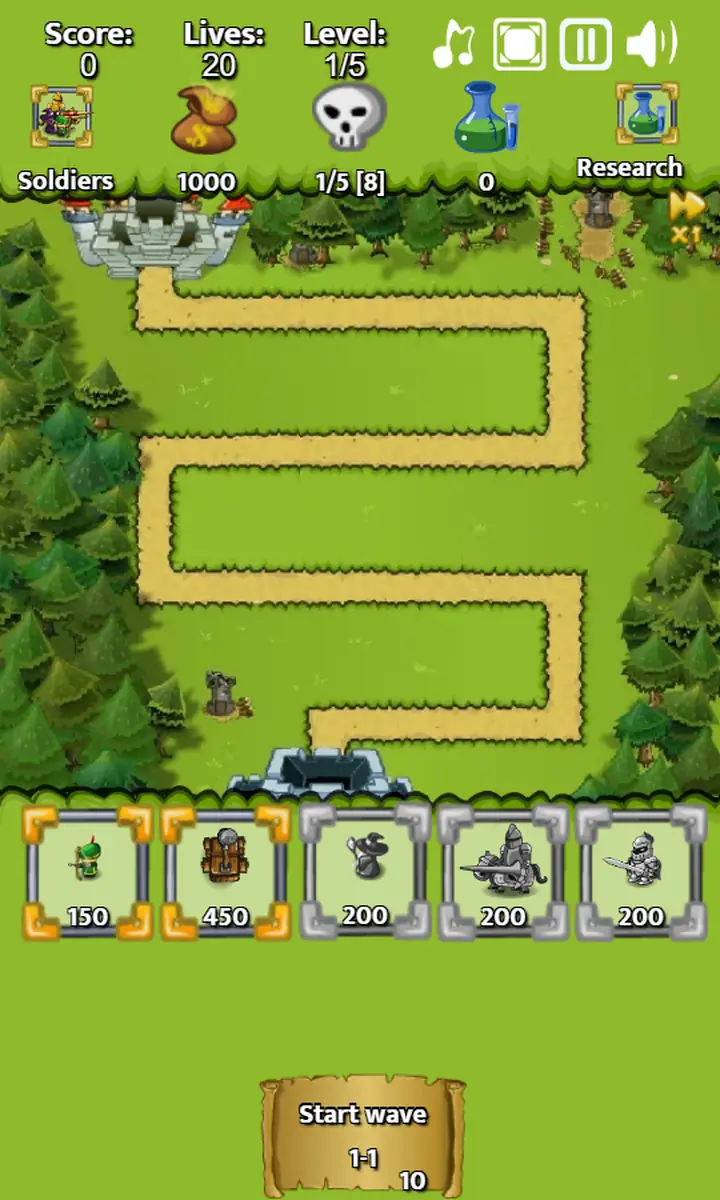 Snimak ekrana iz igre Medieval Castle Defense