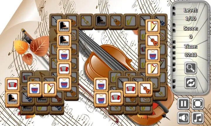 Snimak ekrana iz igre Music Mahjong