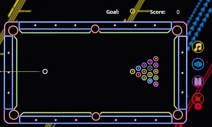 Screenshot from Neon Billiards