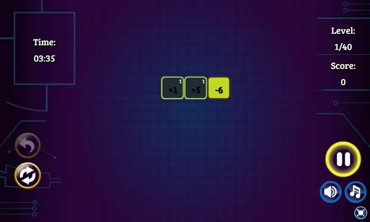 Snimak ekrana iz igre Neon Math