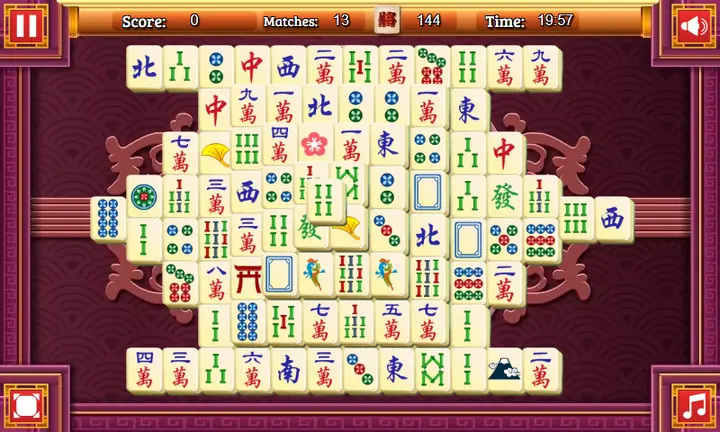Screenshot from Original Mahjongg