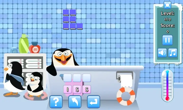 Snimak ekrana iz igre Penguin Word Twist