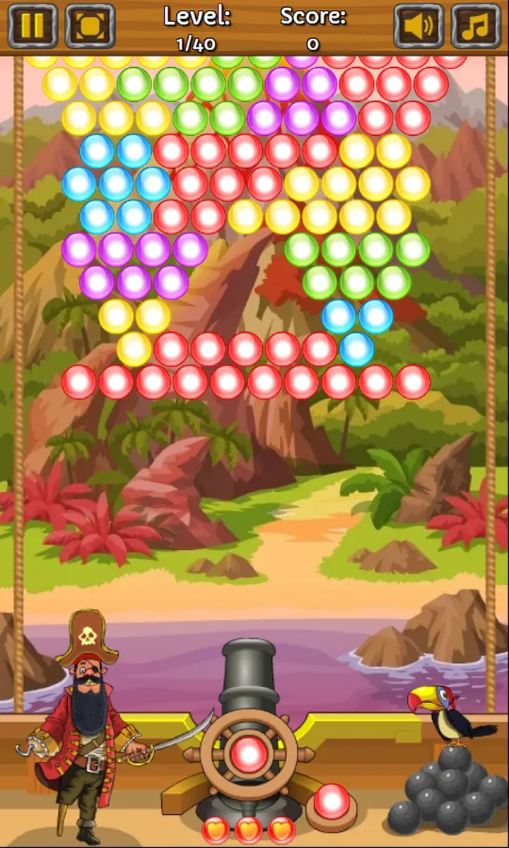 Snimak ekrana iz igre Pirate Bubbles