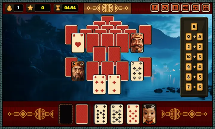 Screenshot from Pyramid Solitaire: Ancient China