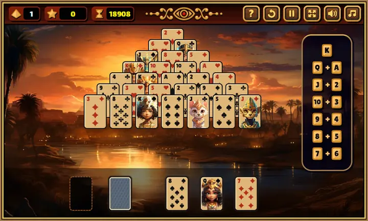 Screenshot from Pyramid Solitaire: Ancient Egypt