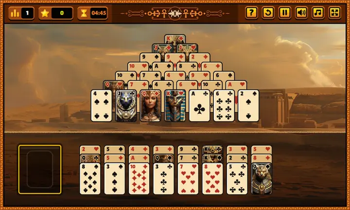 Screenshot from Pyramid Solitaire: Sphinx of Giza