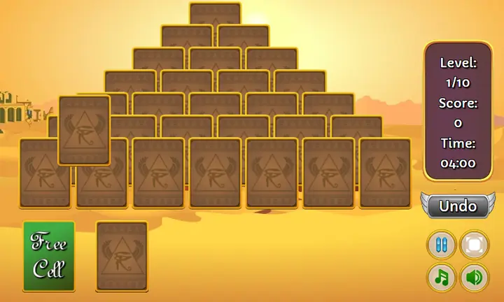 Snimak ekrana iz igre Pyramid Solitaire