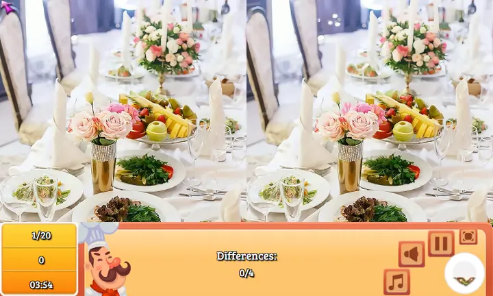 Snimak ekrana iz igre Restaurant Hidden Differences