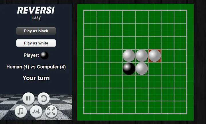 Snimak ekrana iz igre Reversi