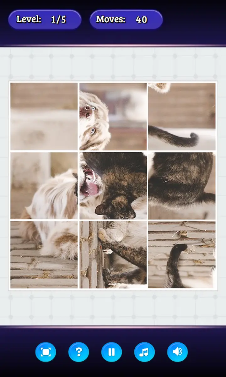 Snimak ekrana iz igre Rotate Puzzle: Cats and Dogs