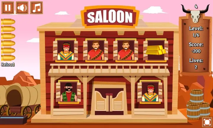 Snimak ekrana iz igre Saloon Shootout