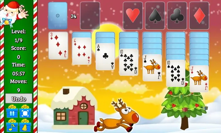 Snimak ekrana iz igre Santa Solitaire
