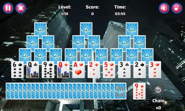 Snimak ekrana iz igre Skyscraper Solitaire