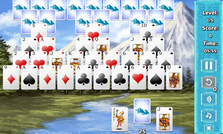 Snimak ekrana iz igre Snowy Peaks Solitaire