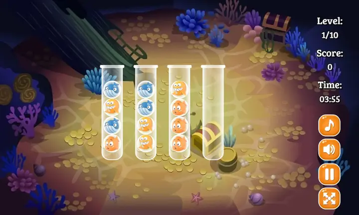 Snimak ekrana iz igre Sort Bubbles