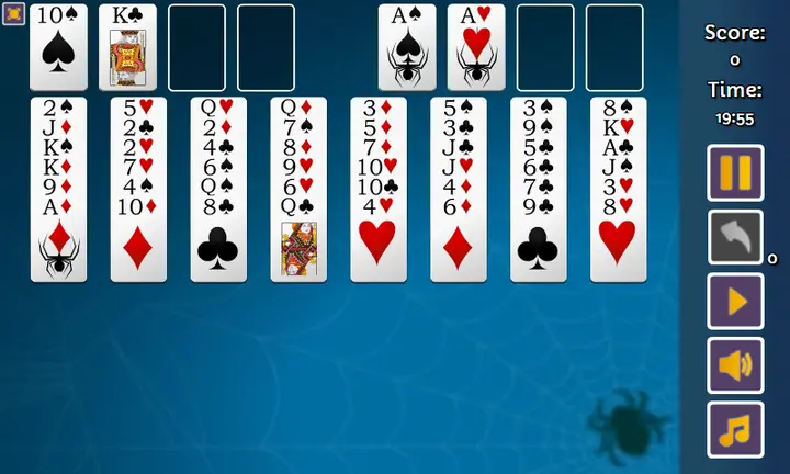Snimak ekrana iz igre Spider Freecell