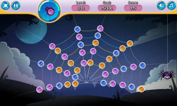 Snimak ekrana iz igre Spider Match 3