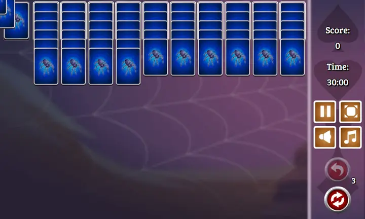 Snimak ekrana iz igre Spider Solitaire