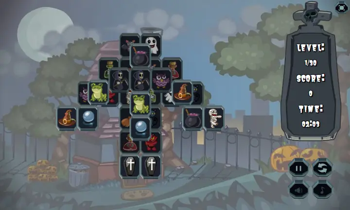 Snimak ekrana iz igre Spooky Mahjong
