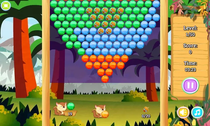 Snimak ekrana iz igre Squirrel Bubble Shooter