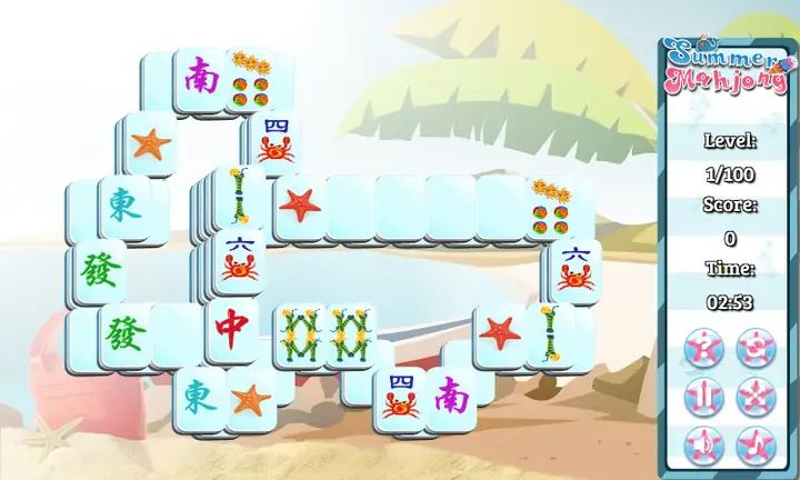 Snimak ekrana iz igre Summer Mahjong