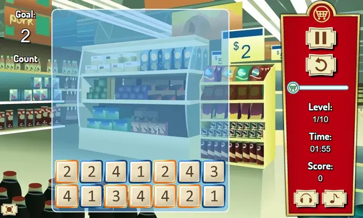 Snimak ekrana iz igre Supermarket Numbers