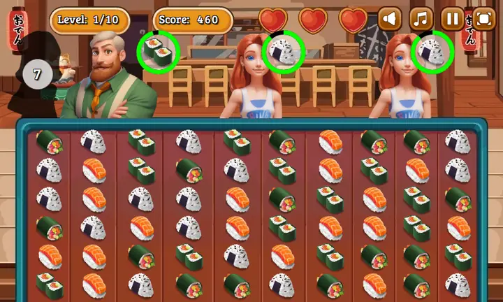 Snimak ekrana iz igre Sushi Master: Match3