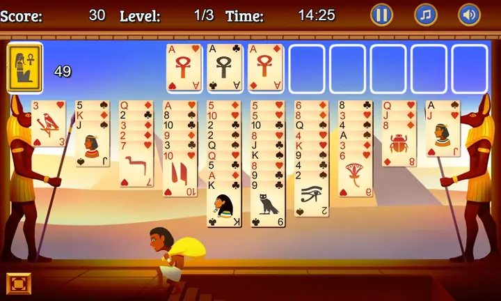 Snimak ekrana iz igre Thieves of Egypt Solitaire