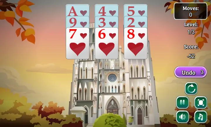 Snimak ekrana iz igre Tower of Hanoi Solitaire