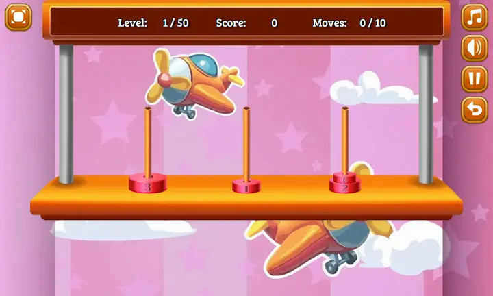 Snimak ekrana iz igre Tower of Hanoi Sort