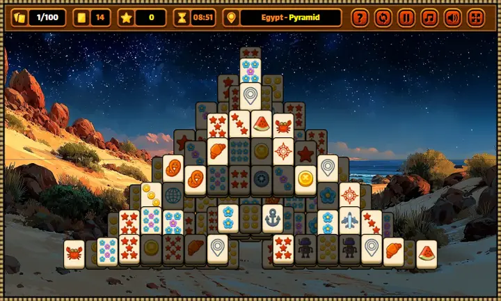 Snimak ekrana iz igre Travel Mahjong