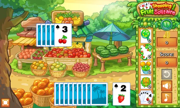 Snimak ekrana iz igre Tri-Fruit Solitaire