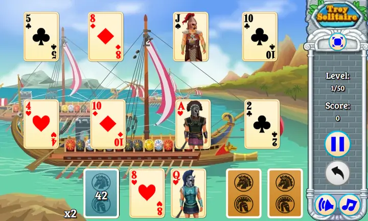 Snimak ekrana iz igre Troy Solitaire