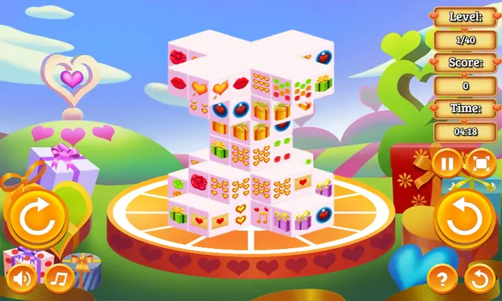 Snimak ekrana iz igre Valentine 3D Mahjong