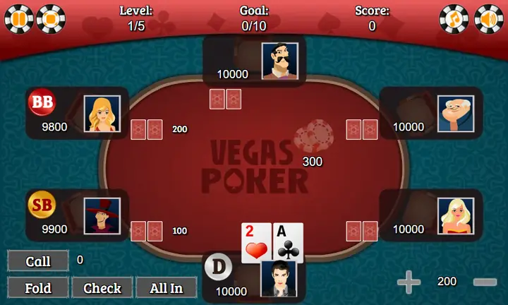 Snimak ekrana iz igre Vegas Poker