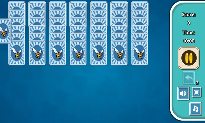 Snimak ekrana iz igre Wasp Solitaire