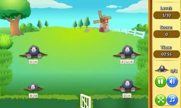 Screenshot from Whack the Moles