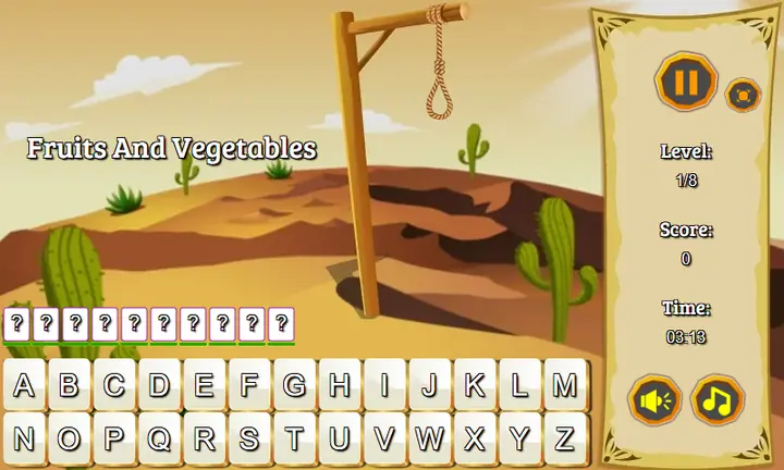 Snimak ekrana iz igre Wild West Hangman