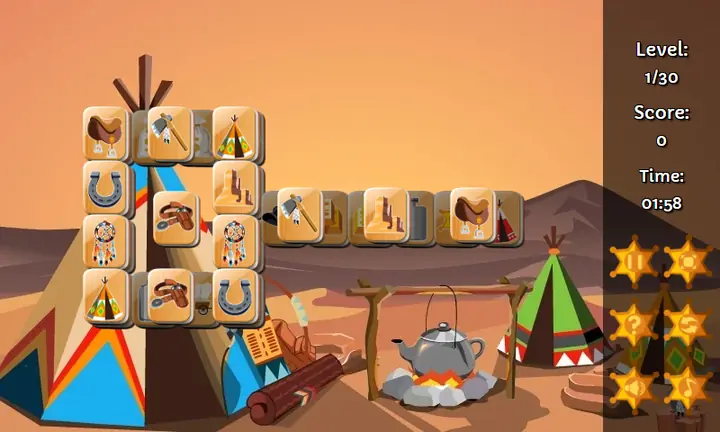 Snimak ekrana iz igre Wild West Mahjong