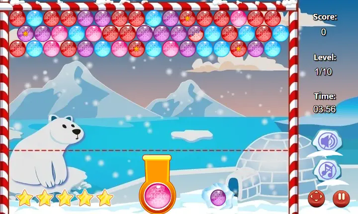 Snimak ekrana iz igre Winter Bubble